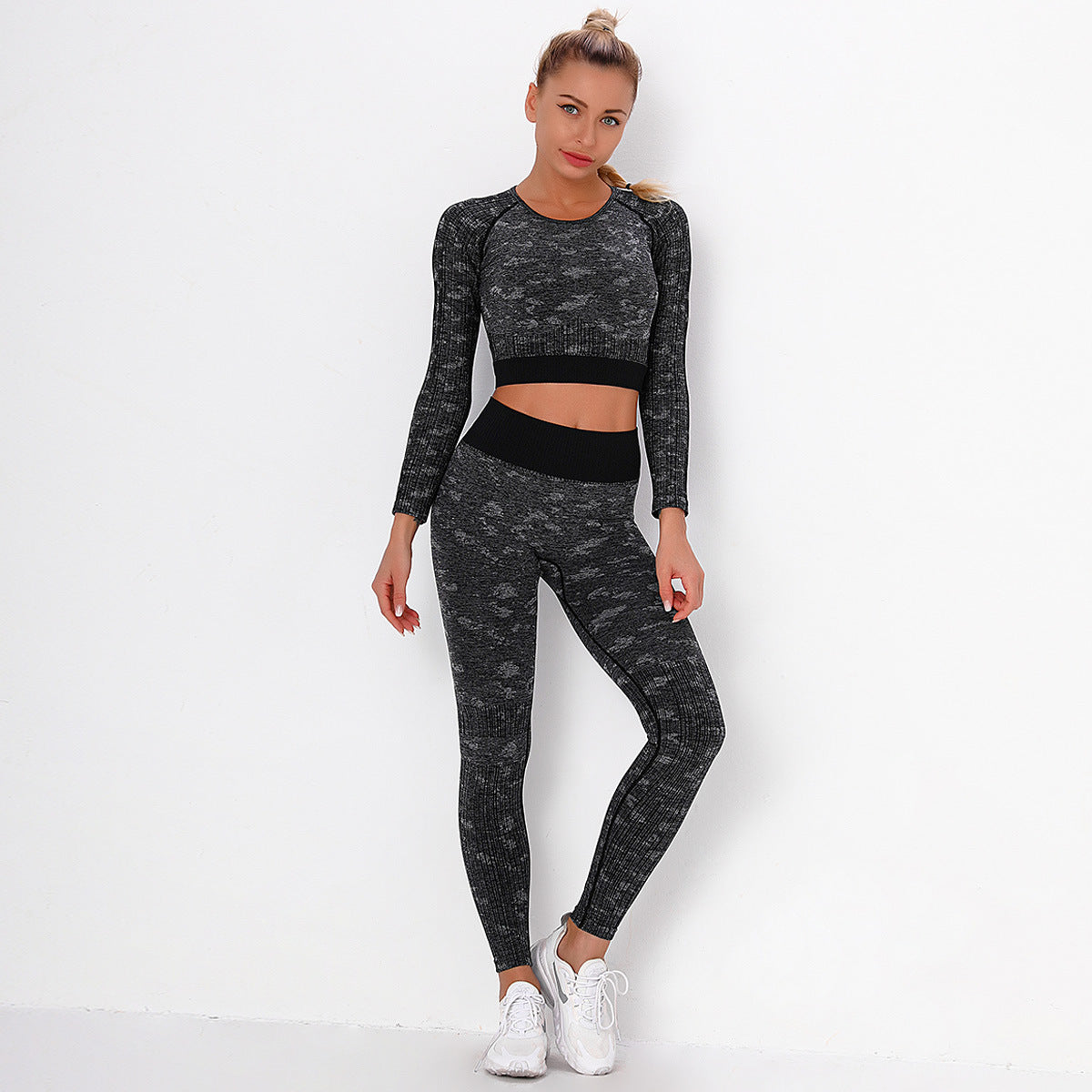 SPORTS SCULPT LUXE LONG SLEEVE SPORTS TOP& LEGGINGS – starbella-clothing