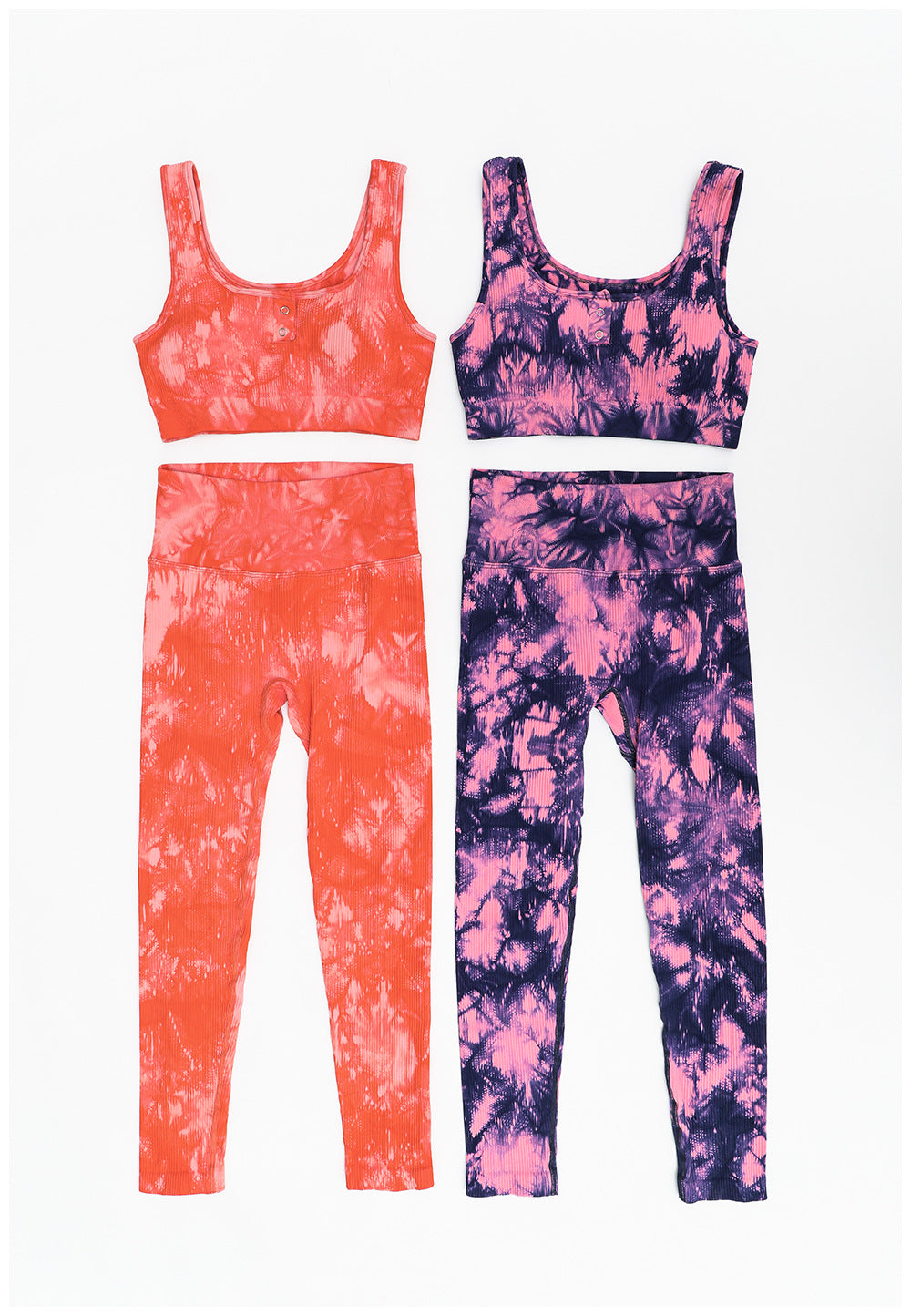 DIANA GUIDA PADDED TIE DYED SEAMLESS SPORTS BRA AND LEGGINGS SET